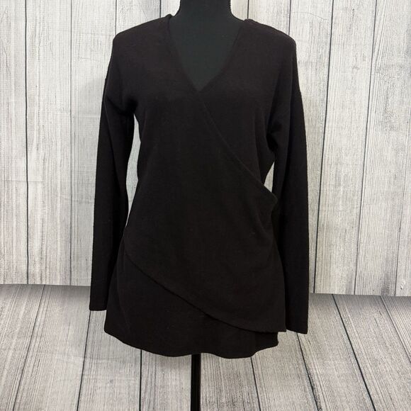 NWT J. Crew Women's XS Black Reversible V-Back Tunic Long Sleeve Sweater h9770 - Picture 6 of 12